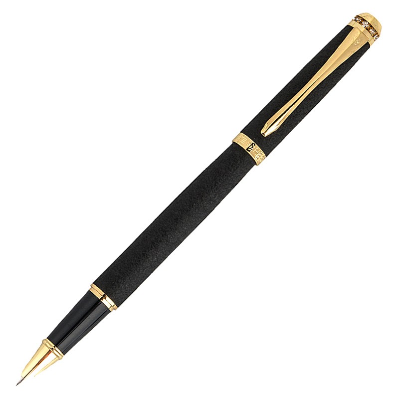 英雄（HERO）钢笔绒砂男女时尚暗尖铱金礼品钢笔/墨水笔1520 天籁黑-墨水套盒