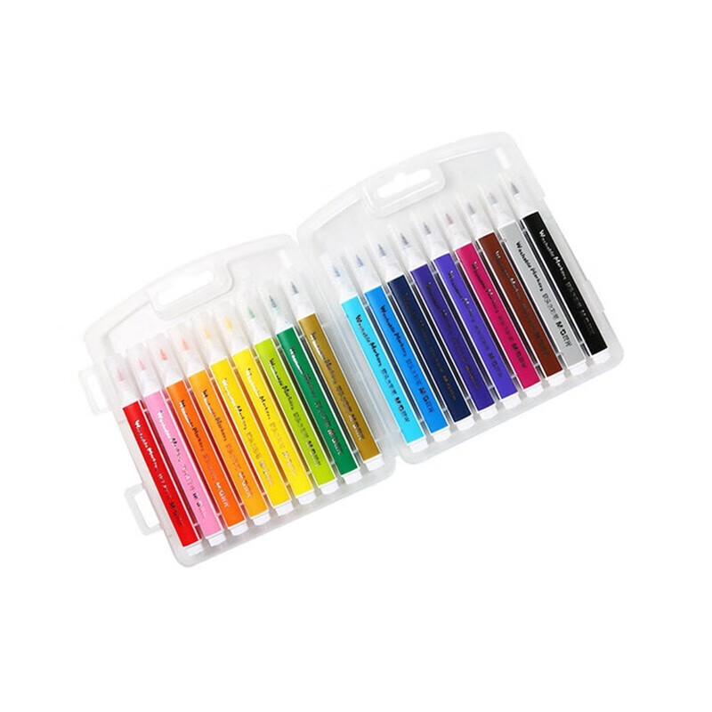 晨光（M&G）Kids食品级软头水彩笔套装18色儿童绘画彩色笔三角杆可水洗ZCPN0384
