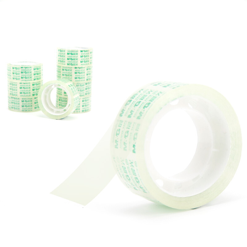 晨光(M&G)文具透明胶带 高透易撕小胶带 学生手工胶布18mm*18y(16.5米/卷) 8卷装AJD97322