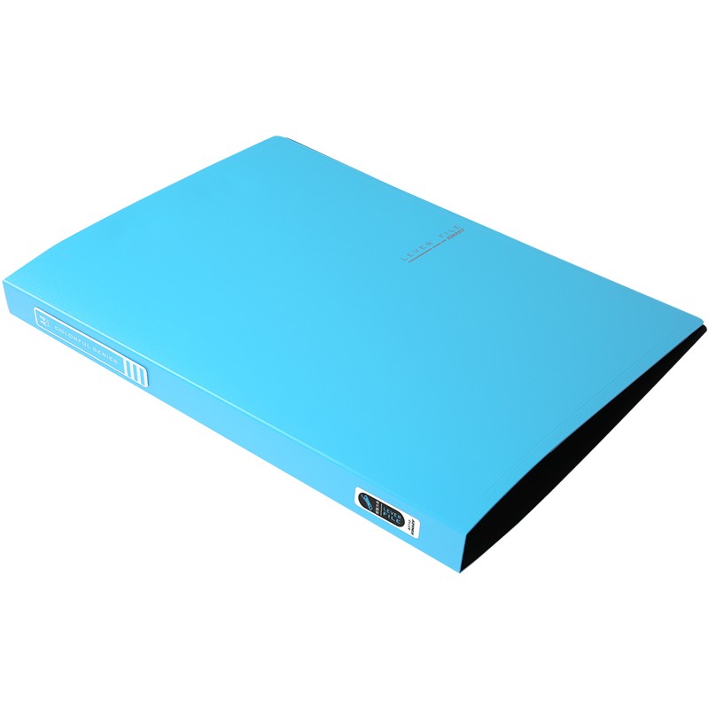 金得利(KINARY)A4长力夹+板夹文件夹 高质感加厚资料夹 蓝色 12 个装AF714