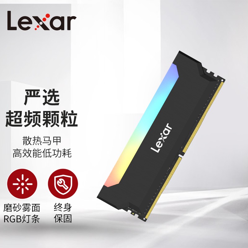 雷克沙(Lexar) DDR4-3200 8G 单条 RGB灯条 台式机内存条 UDIMM 冥王之刃（Hades）