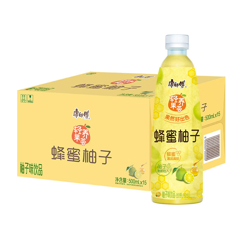 康师傅 蜂蜜柚子500ml*15瓶 果味饮料饮品轻养果荟量贩装整箱
