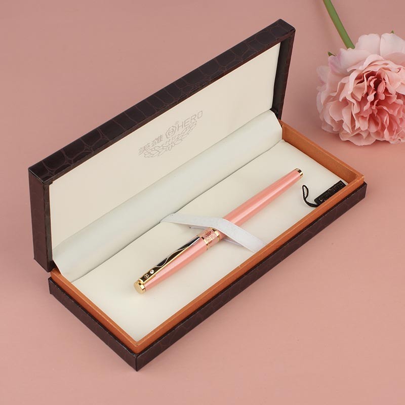 英雄（HERO）钢笔淑女10K金笔尖节日礼品墨水笔1113A 粉红色-单支 约0.5mm