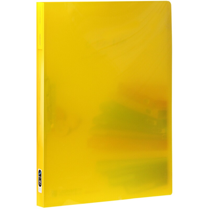 金得利华彩系列文件夹 半透明镜面单短强力夹AF802短力夹 黄色 12个