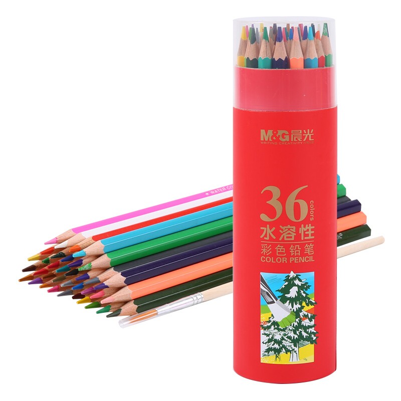 晨光（M&G）铅笔 36色彩铅PP筒装彩色铅笔 绘画笔 水溶性彩色笔 AWP36811 1筒36支