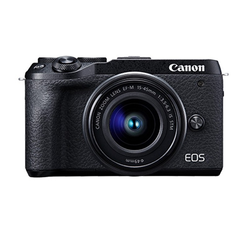 佳能（Canon）EOS M6 MARK II微单反美颜自拍数码相机 二代vlog高清相机 EF-M15-45 IS STM黑色套机 套餐一
