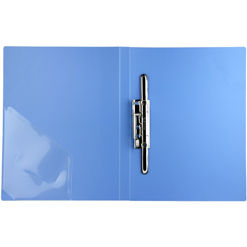 金得利 A4文件夹双夹强力夹 弹簧夹板夹 AF603长强力夹蓝色 10个装
