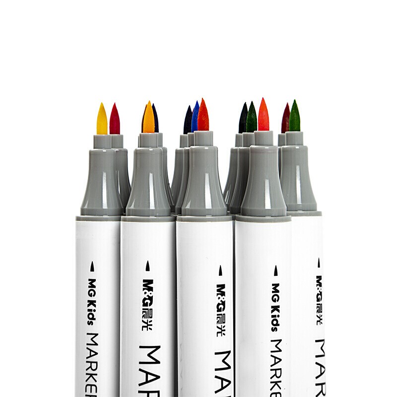 晨光（M&G）MGKids水性软头双头马克笔36色手绘绘画设计套装学生水彩笔记号笔画笔ZPMV8003