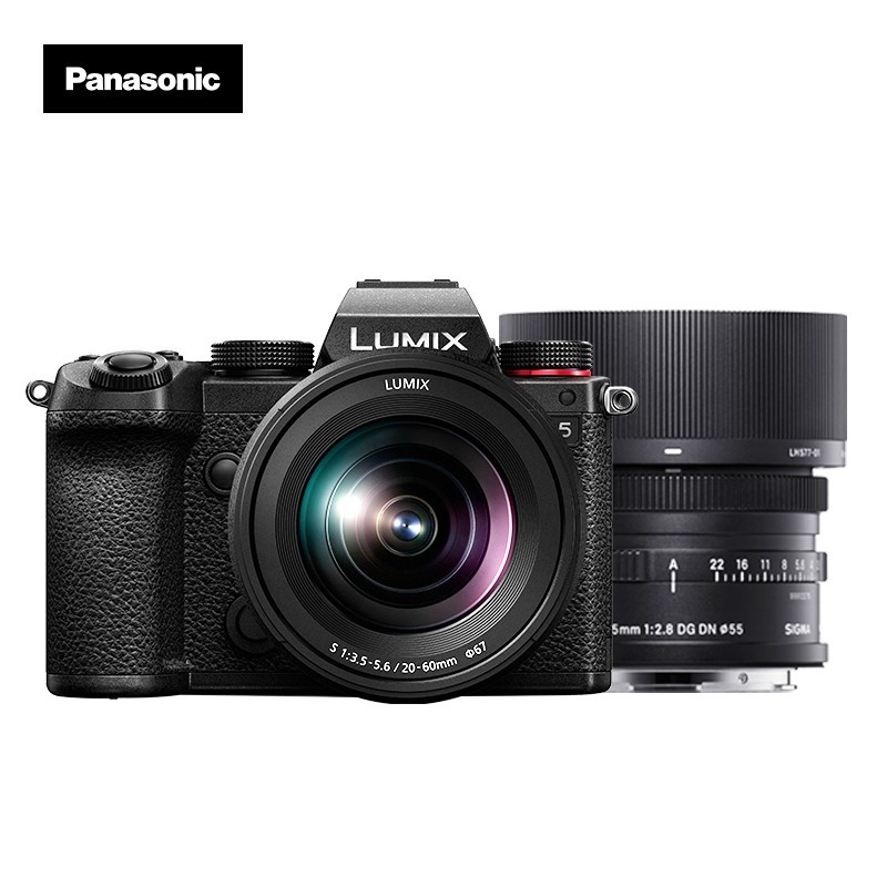松下（Panasonic）S5全画幅微单相机/无反/单电/数码相机镜头20-60mm+适马镜头45mm +128G卡（三年质保）