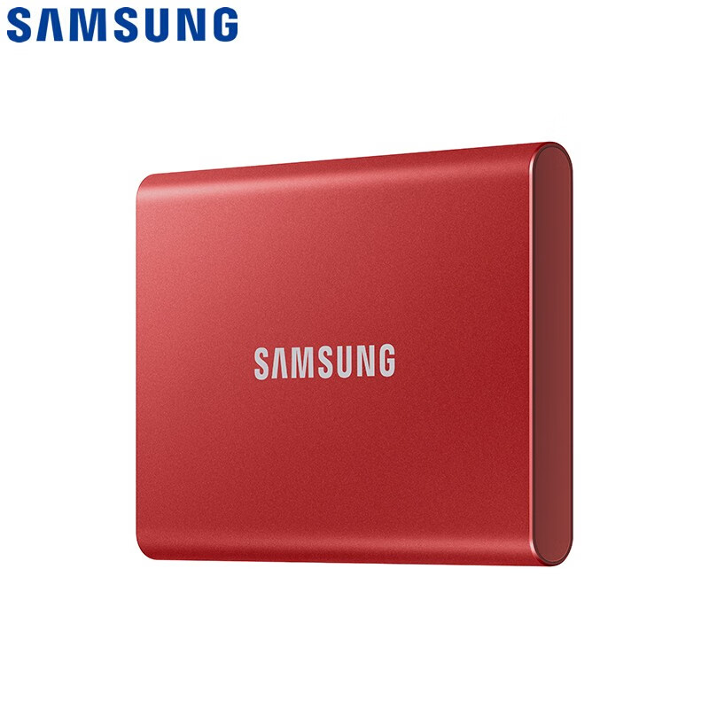 三星（SAMSUNG） 500GB Type-c USB 3.2 移动固态硬盘（PSSD） T7 红色 NVMe传输速度1050MB/s （一年包换）