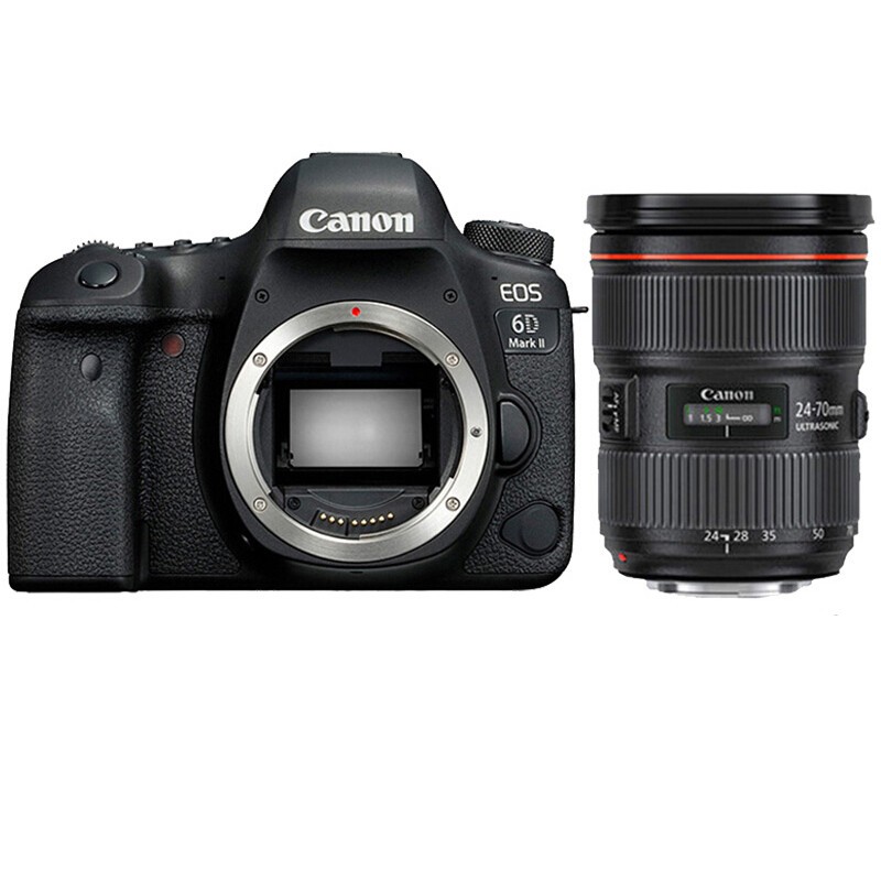 佳能（Canon） EOS 6D Mark II 专业全画幅数码单反相机 佳能EF24-70mm F2.8 II USM套装 套餐四大师摄影礼包