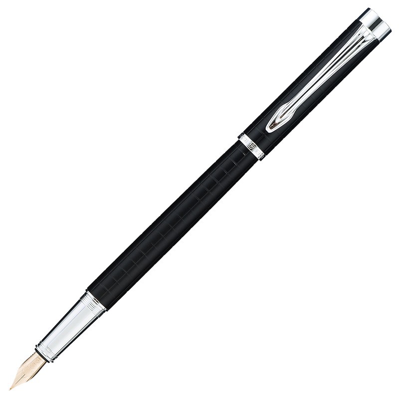 英雄（HERO）钢笔女士10K金笔尖时尚个性格子纹墨水笔H700 黑色