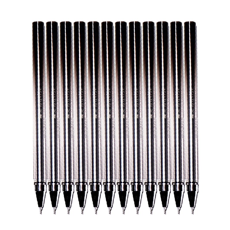 晨光（M&G）睿知中性笔水性笔签字笔 办公学习用签字笔 黑色 AGPB5103 全针管拔帽款 0.35 12支装