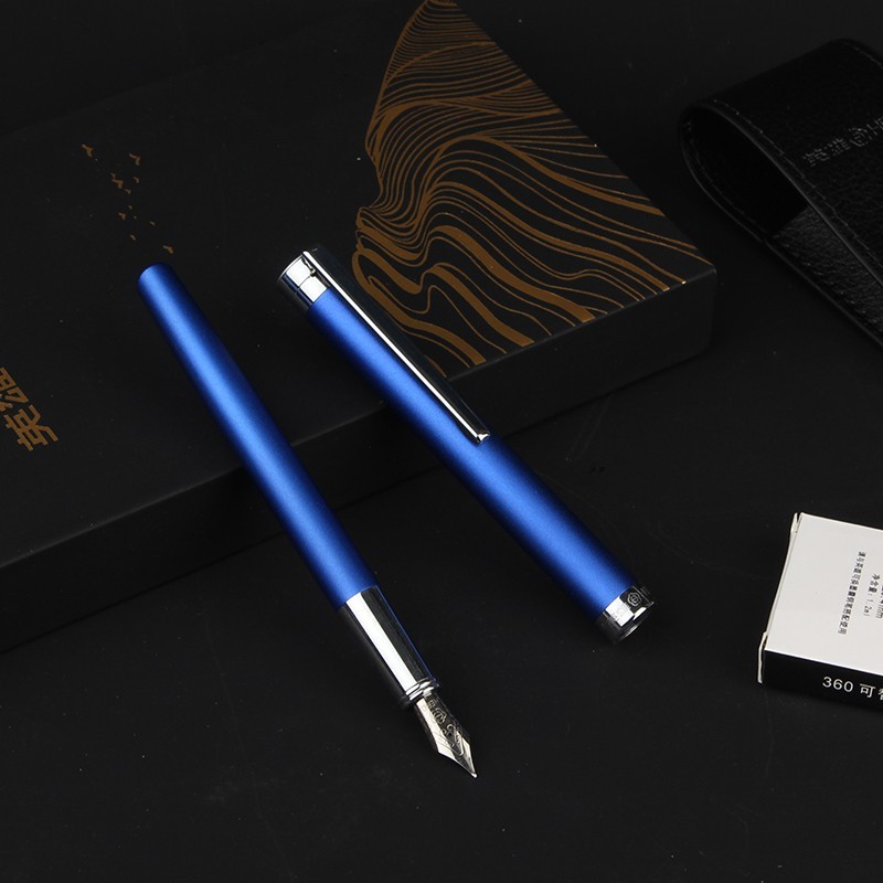 英雄（HERO）钢笔时尚个性铱金钢笔日常书写办公墨水笔8203 蓝色