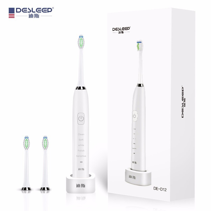 迪斯（Desleep） 美国声波式电动牙刷成人充电式电动牙刷DE-D12 珠光白