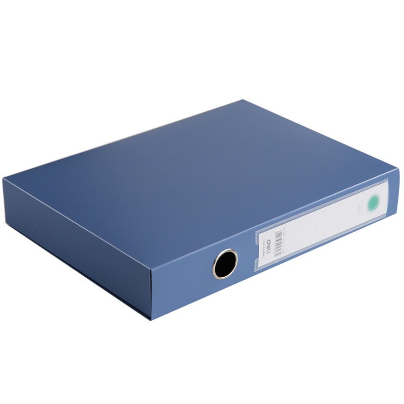 得力（deli）5623 环保PP材质粘扣档案盒 A4 50mm 办公生活 蓝色 5个