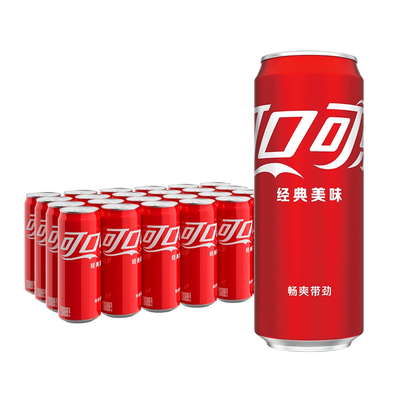 可口可乐（Coca-Cola）碳酸汽水 摩登罐饮料 330ml*24罐