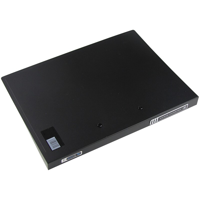 金得利(KINARY)A4长力夹+板夹文件夹 高质感加厚资料夹 黑色 12 个装AF714
