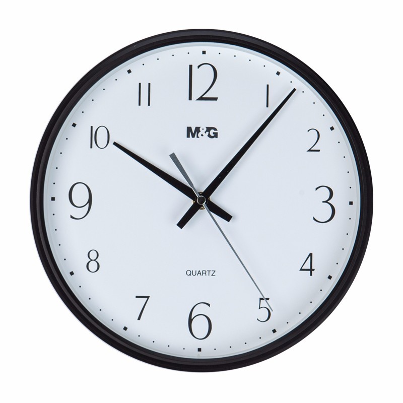 晨光（M&G）经典圆形挂钟11英寸黑色ARCN8251 单个装