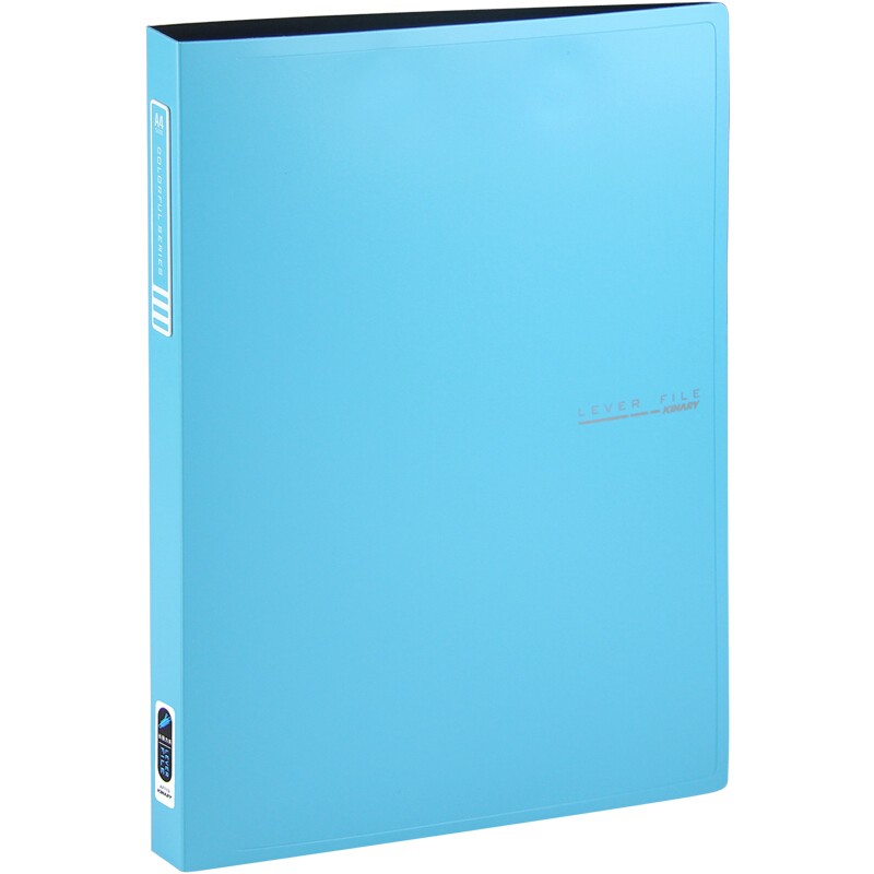 金得利(KINARY)A4长力文件夹 高质感加厚资料文件夹板子 蓝色 12 个装 AF713