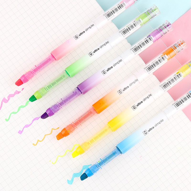 晨光（M&G）优品系列 直液式单头荧光笔记号笔划重点彩笔标记笔糖果色笔 AHM27601 5mm 粉红 10支装