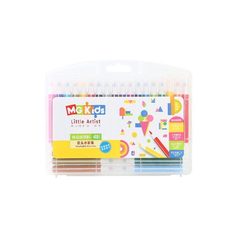 晨光（M&G）Kids食品级软头水彩笔套装48色儿童绘画彩色笔三角杆可水洗ZCPN0387