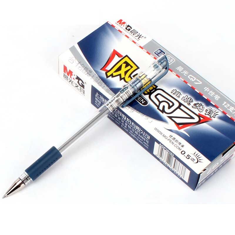 晨光（M&G） 风速Q7中性笔签字笔水性笔 办公商务学习签字笔0.5mm 墨蓝色 2盒，24支装