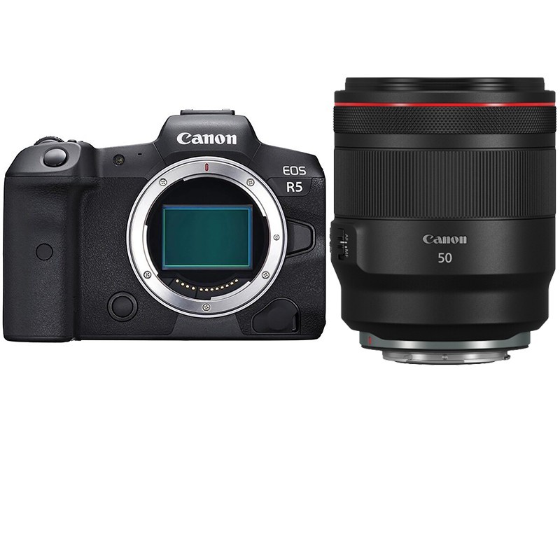 佳能（Canon）EOS R5 全画幅专微 Vlog微单相机 8K视频拍摄 RF 50mm F1.2 L USM镜头套装 官方标配两年质保