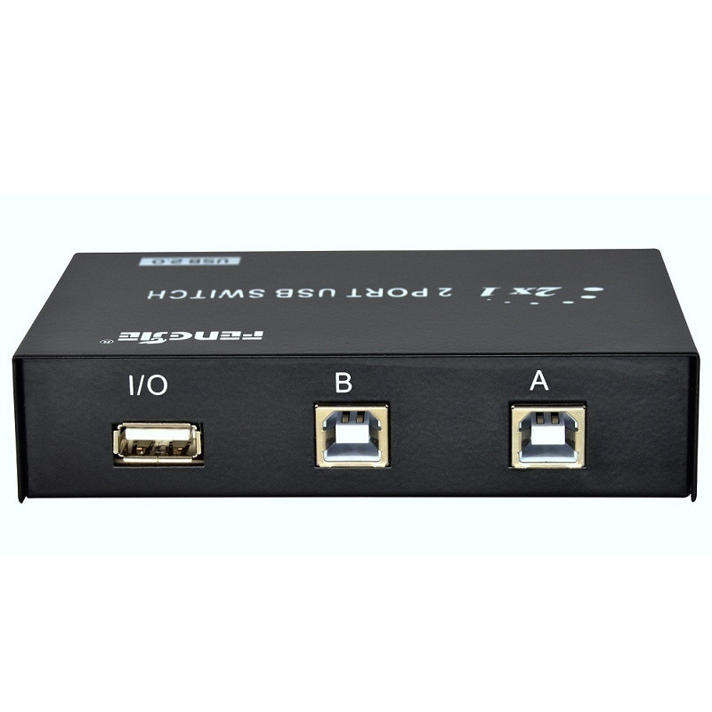 丰杰FJ-1A2B 2口 USB 打印机共享器2进1出转换分配器