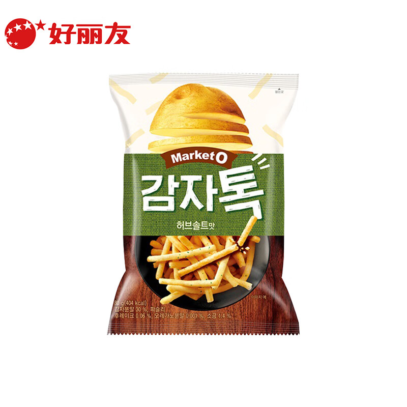 好丽友（Orion）韩国原装进口MarketO香草盐味薯条80g 休闲零食鲜香酥脆