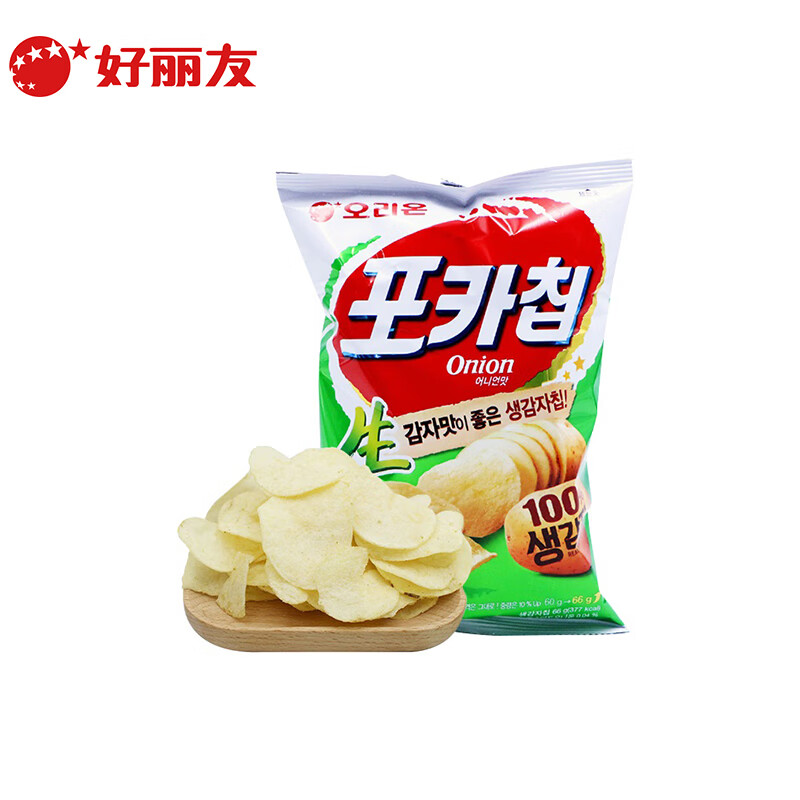 好丽友（Orion）韩国原装进口洋葱味薯片66g 薄脆膨化零食分享装