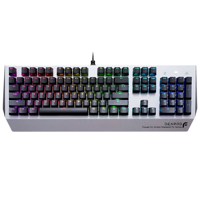 迪摩(DEARMO)F3电竞机械键盘光轴 金属RGB背光全键无冲 F3 光轴