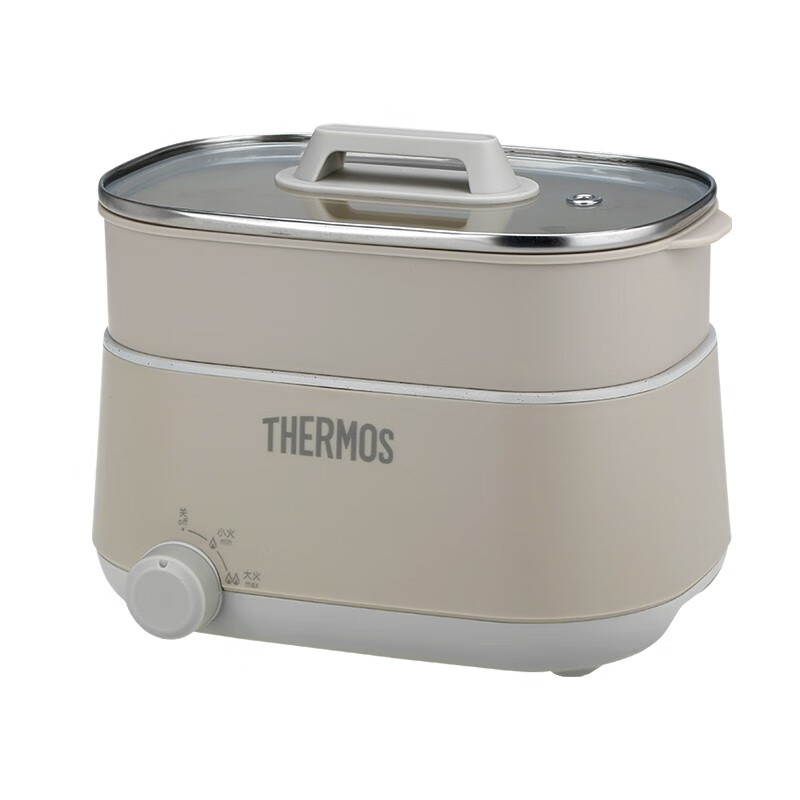 膳魔师（THERMOS）EHA-4322A-M多功能电煮锅自动断电防干烧防高温安全系统 浅