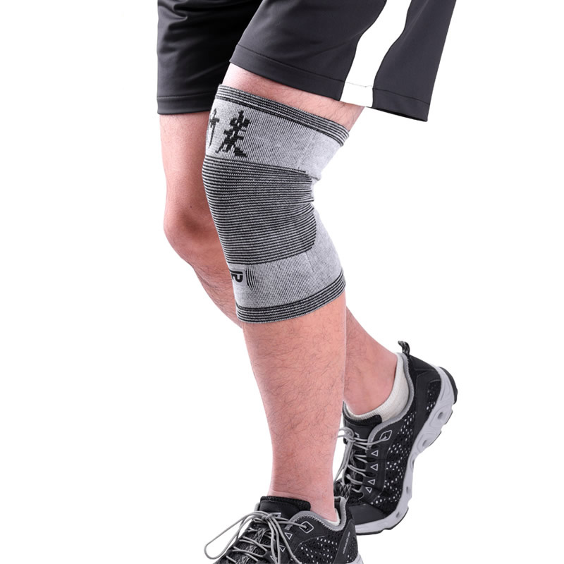 TFO 护膝 户外男女通用保暖运动高弹透气竹炭护膝 浅灰 均码