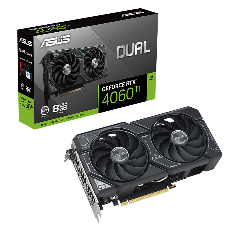 华硕（ASUS）DUAL GeForce RTX4060TI-O8G 电竞游戏显卡