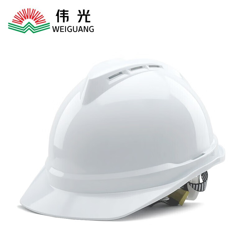 伟光 ABS安全帽 新国标 工地建筑工程 领导监理 电力施工V型防砸透气安全头盔 【白色】