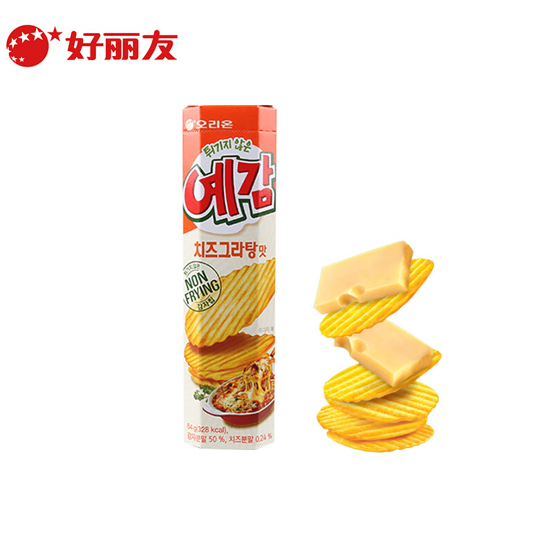 好丽友（Orion）韩国原装进口芝士味薯片64g 非油炸膨化休闲零食奶酪味