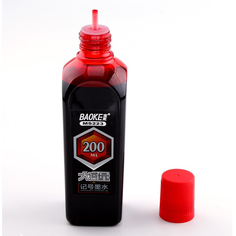 宝克 MS223 大容量记号笔补充墨水 红色200ml/瓶