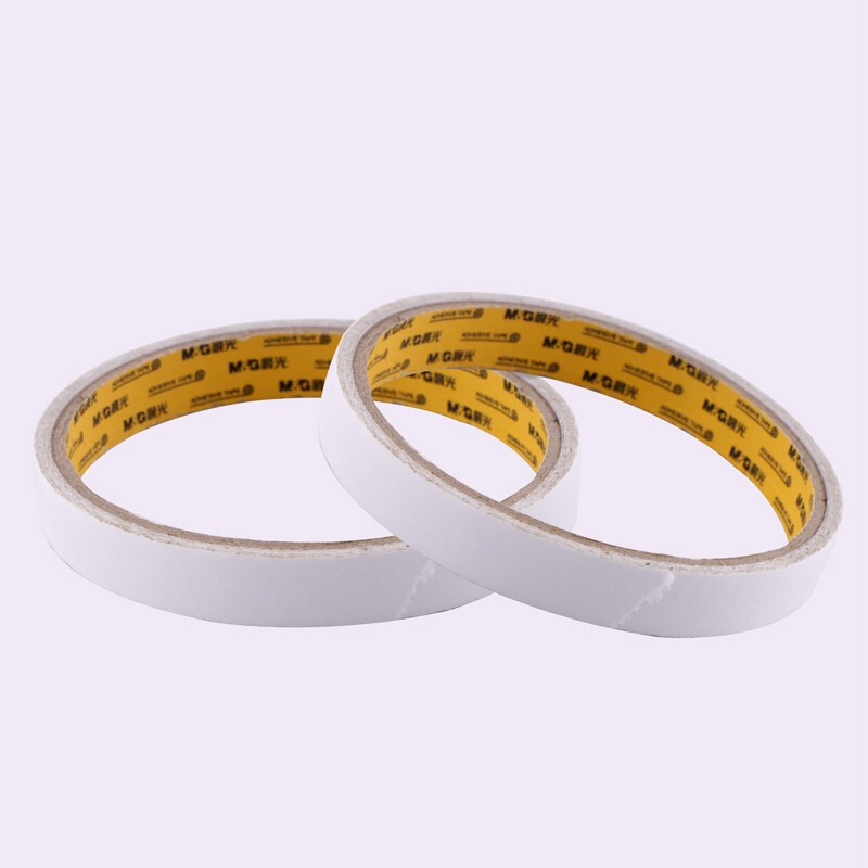 文具双面胶 高粘性棉纸胶带 学生/办公通用双面胶带6mm*10y(9.1m/装)单卷装 A