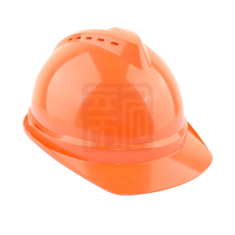 君御 1552豪华ABS带透气孔V型安全帽(YC型下颚带旋钮调节)-橙色*1顶