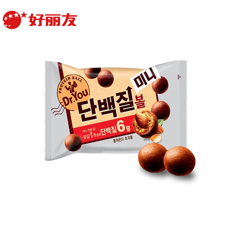 好丽友（Orion）韩国原装进口巴旦木巧克力蛋白球192g 休闲零食扁桃仁杏仁香脆可口