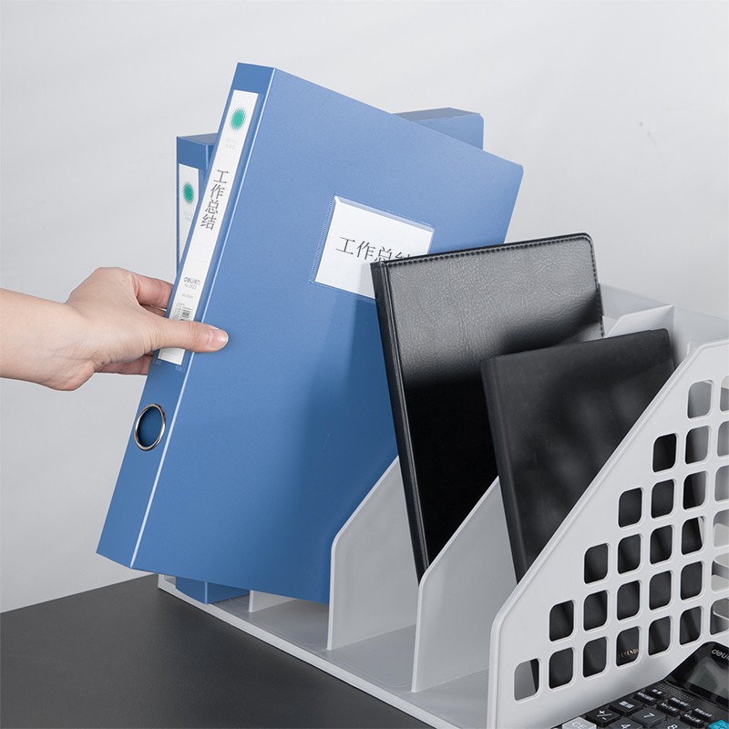 得力 办公用品 办公收纳 35MM环保PP 粘扣档案盒A4(蓝) 5622