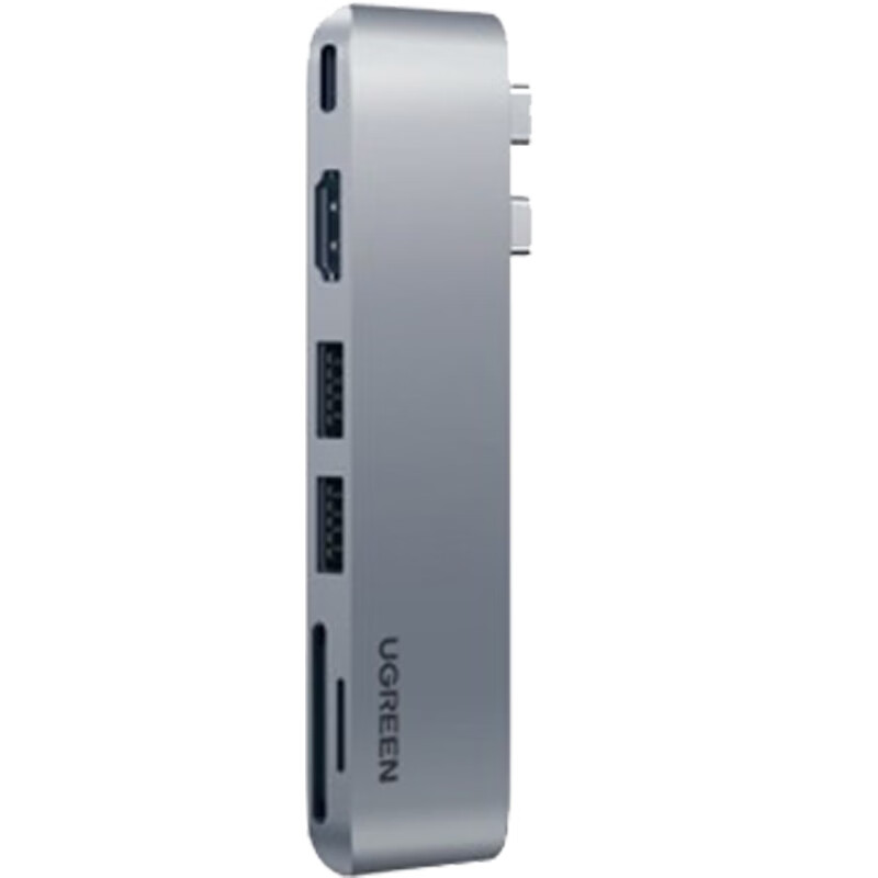 绿联CM415 Type-C扩展坞USB-C转HDMI/雷电3拓展坞转换器适用苹果MacBook华为 双C头10914
