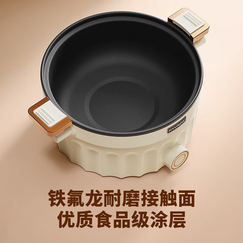 现代微压锅多用途电煮锅电火锅煲汤锅5升大容量电热锅HGV6