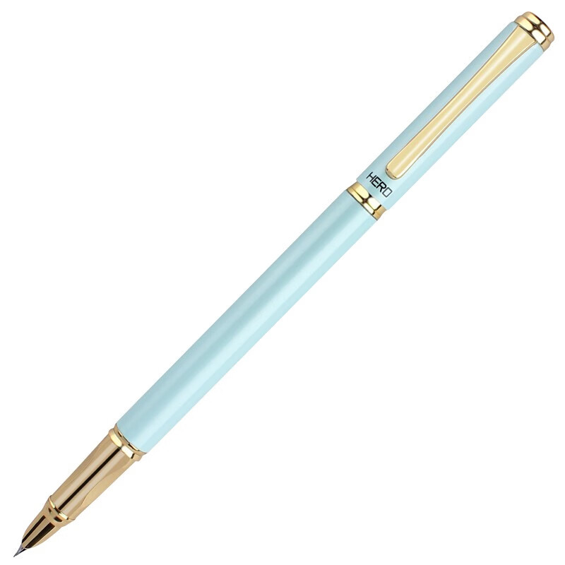 英雄（HERO）钢笔 1302D铱金笔 学生正姿练字笔 办公签字笔墨水笔 绿色 （暗尖EF）