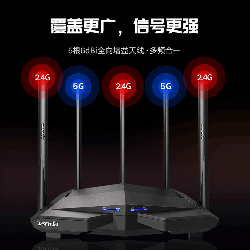 腾达（Tenda）AC11 双千兆路由器穿墙增强型 家用游戏无线路由器 智能5G双频120