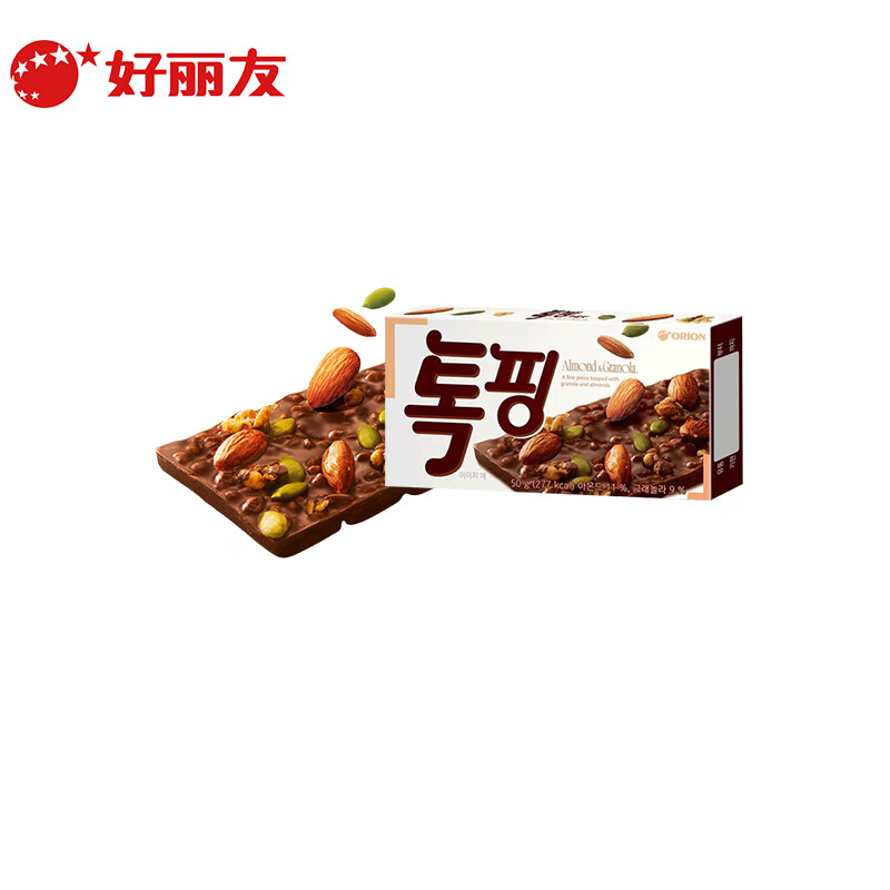 好丽友（Orion）韩国原装进口杏仁格兰诺拉麦片巧克力脆片50g 每日坚果能量香脆零食