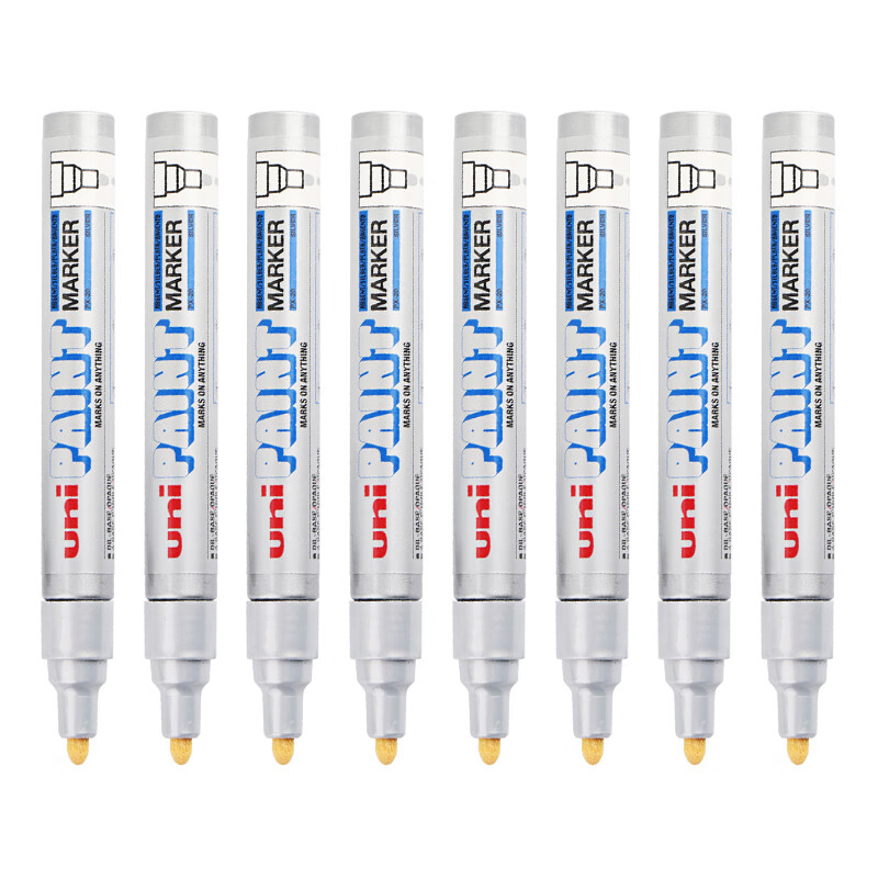 三菱（Uni） PX-20 中字油漆笔（银色） 2.2-2.8mm（12支装）（可用于汽车