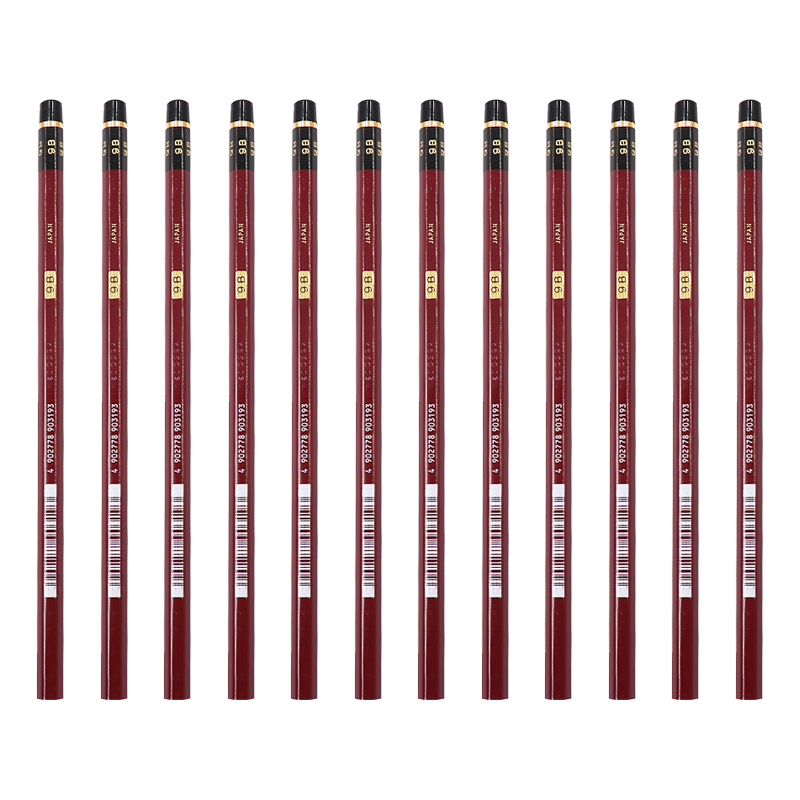 三菱（Uni）素描绘画铅笔 硬度测试铅笔HI-UNI木杆铅笔9B 12支装