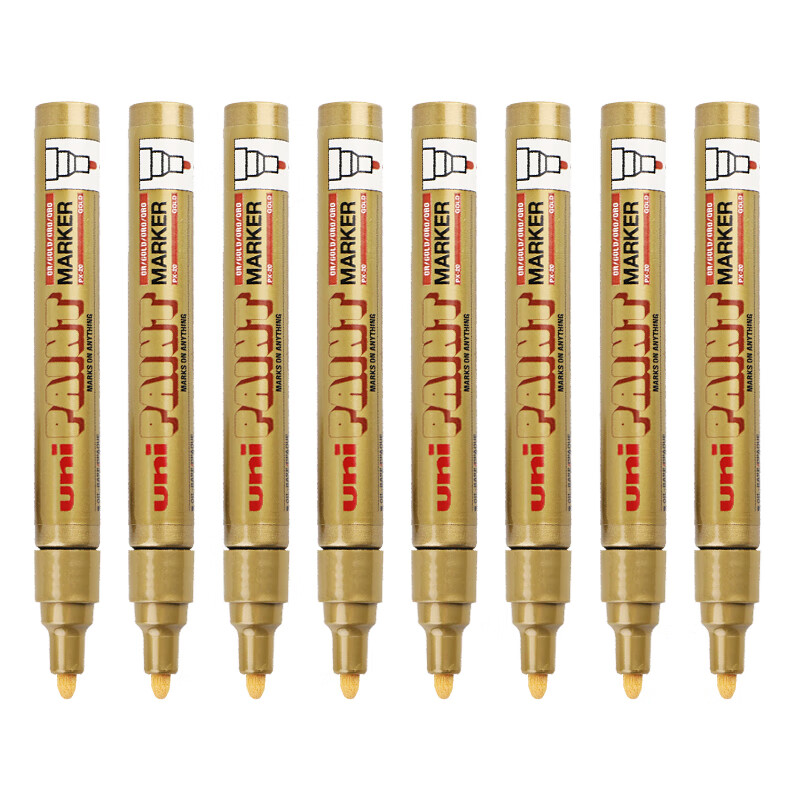 三菱（Uni） PX-20 中字油漆笔（金色） 2.2-2.8mm（12支装）（可用于汽车